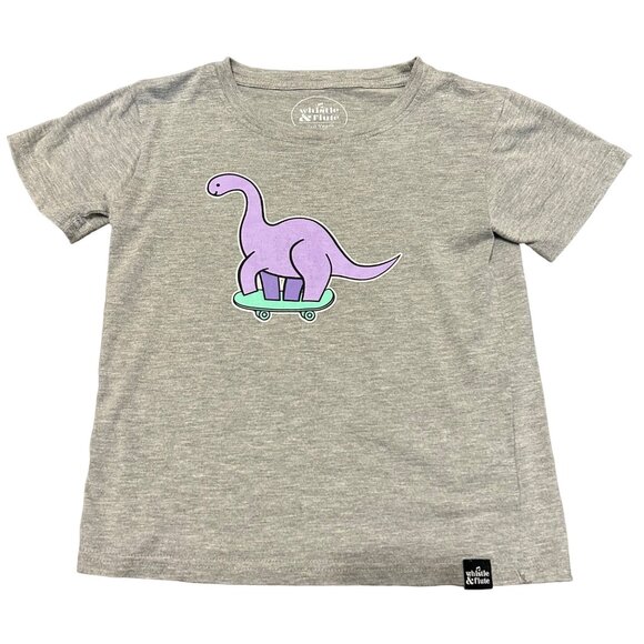 Whistle & Flute Skateboarding Dino Graphic Tee Shirt Kids - Picture 1 of 5